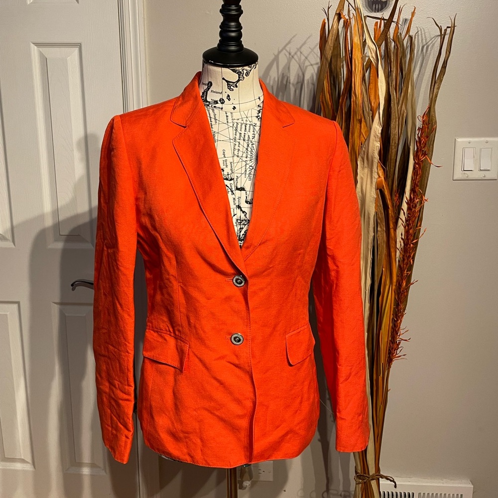Arthur S. Levine Linen Tailored Vintage 2-Button preppy Work vibrant coastal 6